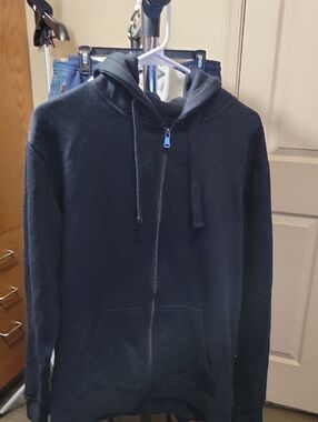 Essentials Men's Navy Zip-Up Hoodie Sweater